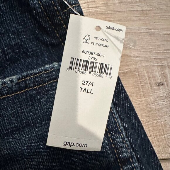 Gap Denim Cheeky High-Rise Cutoff Shorts 27 Tall Dark Wash Low Stretch NEW - Picture 3 of 8